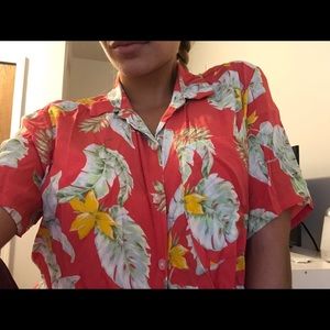 New With Tags Hawaiian Floral Button-down Shirt
